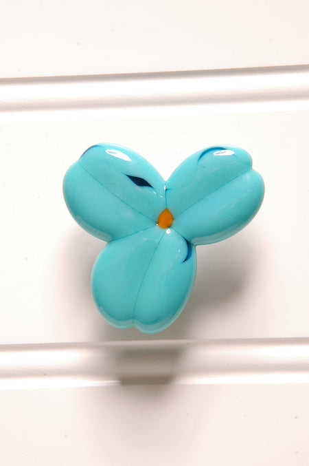 Grace White TRI-T: Trillium Cabinet Knob - Turquoise