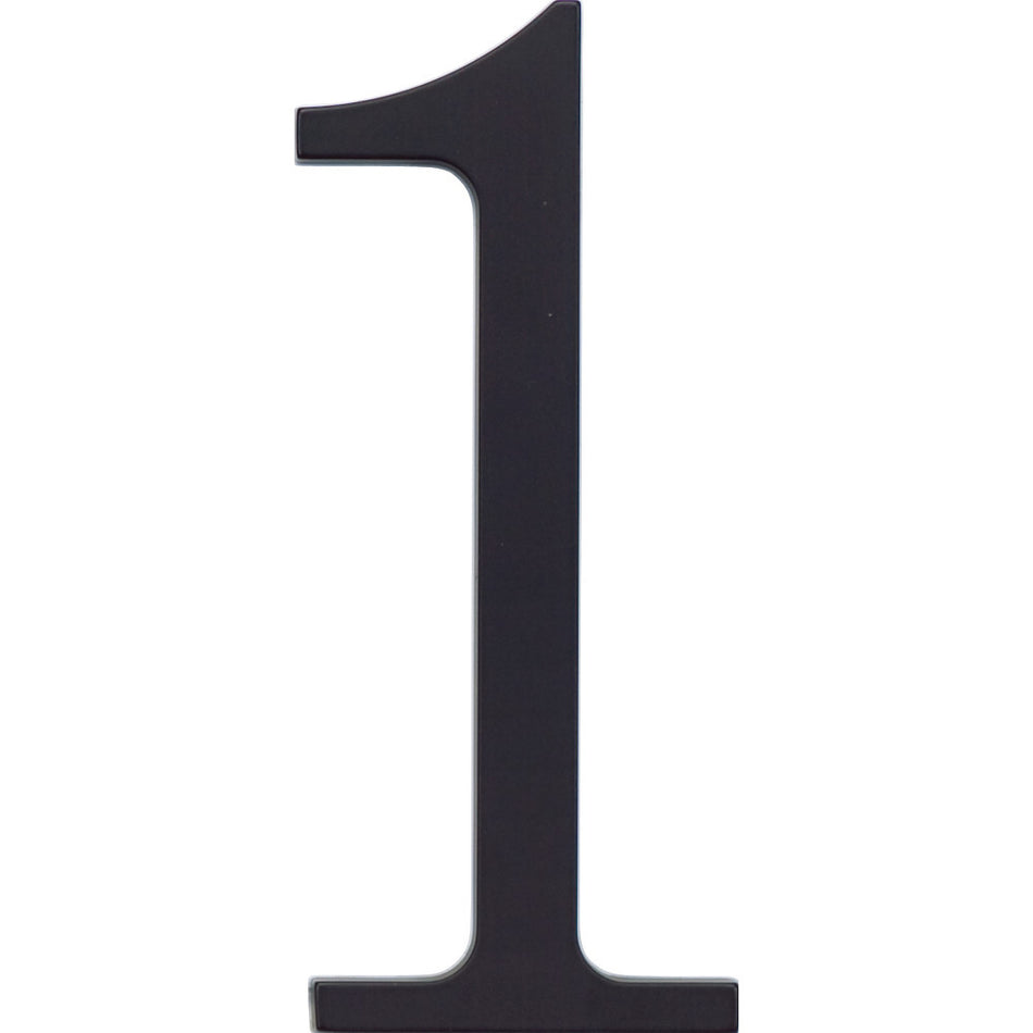 Atlas TRN1-BL: 6" Traditionalist House Number One - Matte Black