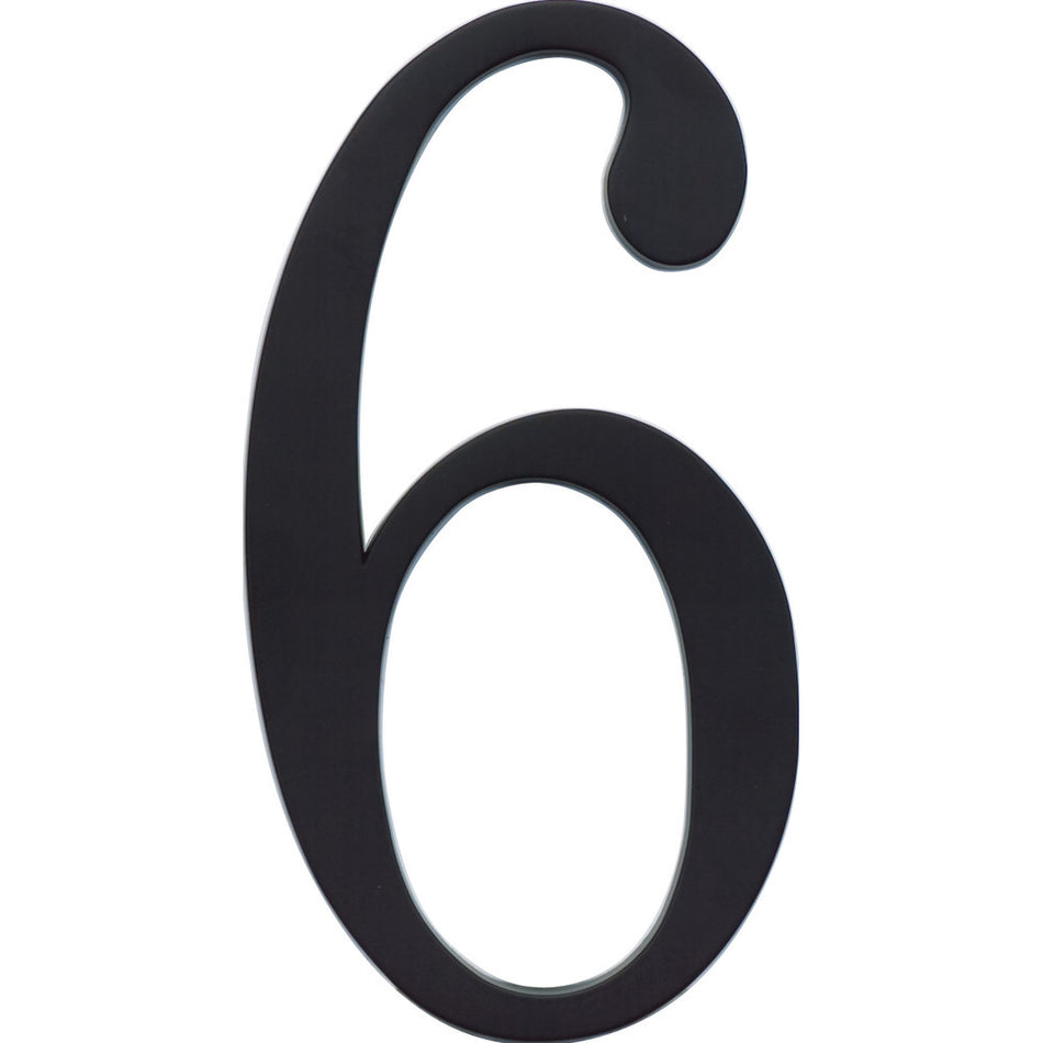 Atlas TRN6-BL: 6" Traditionalist House Number Six - Matte Black