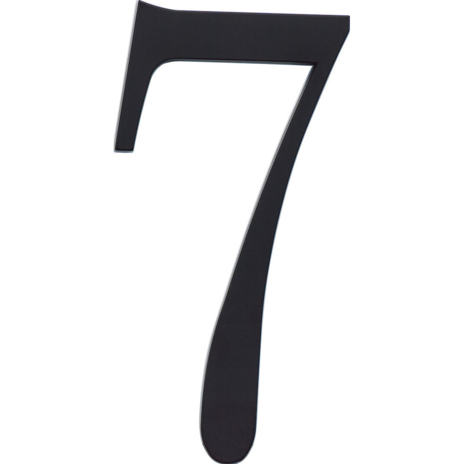 Atlas TRN7-BL: 6" Traditionalist House Number Seven - Matte Black