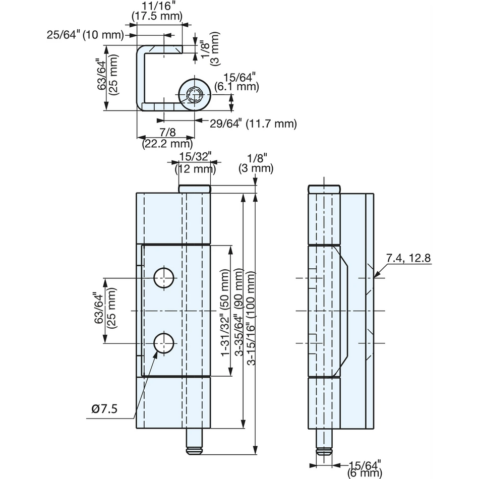 Sugatsune TS-243-30S: Concealed Hinge w/Removable Pin - Stainless Steel