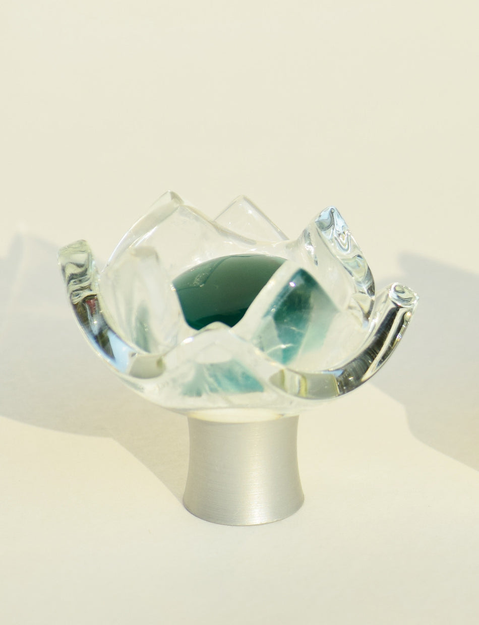 Grace White TUL-EM: Tulip Cabinet Knob - Emerald Green