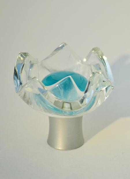 Grace White TUL-TU: Tulip Cabinet Knob - Turquoise
