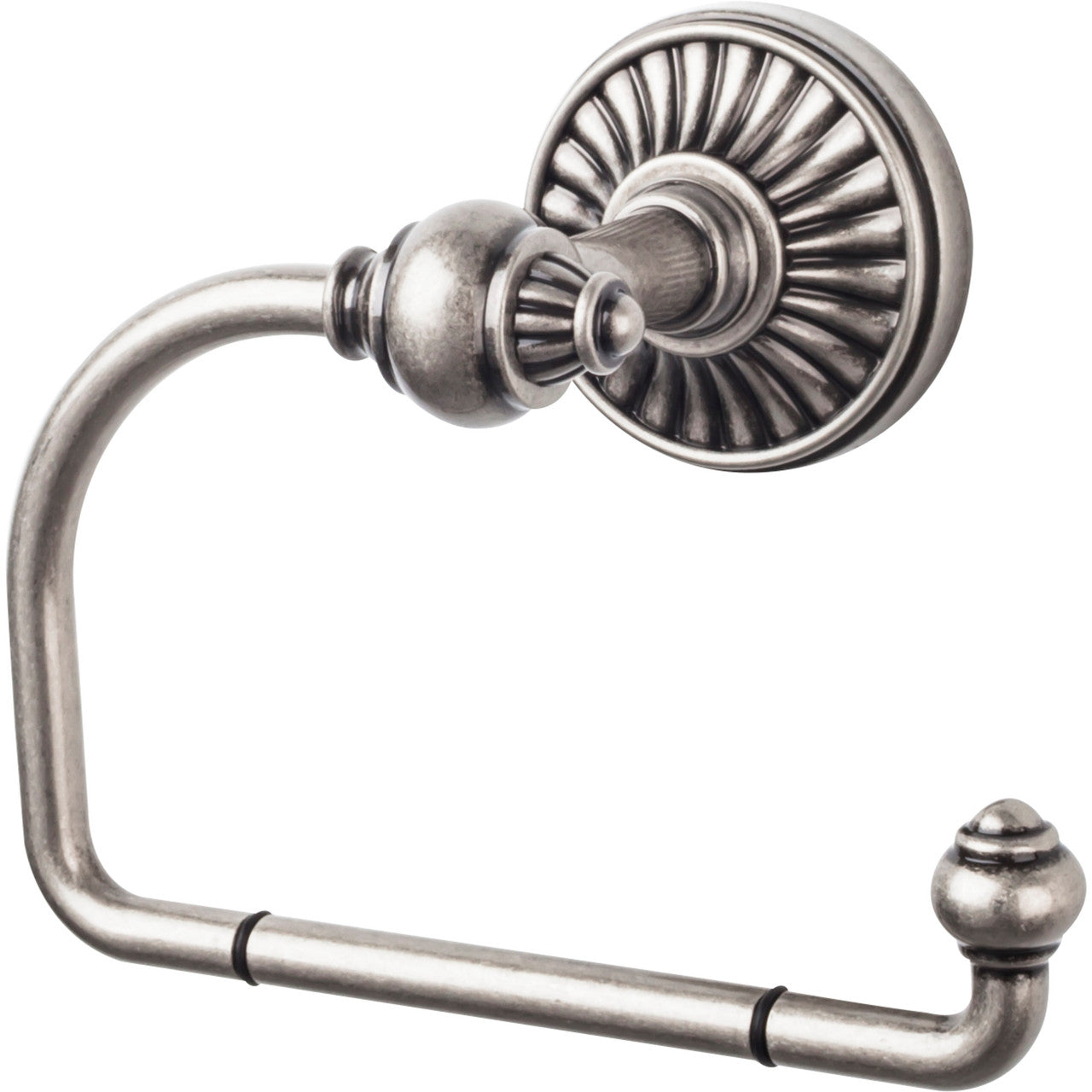 Top Knobs TUSC4PTA: Tuscany Single Arm Tissue Roll Holder - Pewter Antique