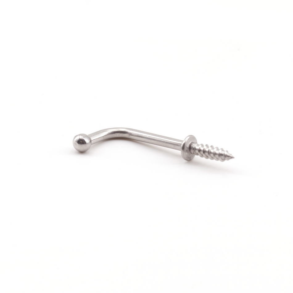 Sugatsune TY-25: 17mm Screw-In Wire Hook - Polished Stainless Steel