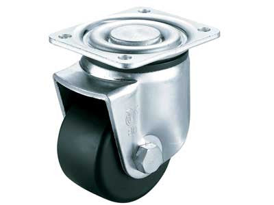 Sugatsune UHG-100MC: 140mm Low Profile Heavy Duty Caster - Zinc Chromate/Black