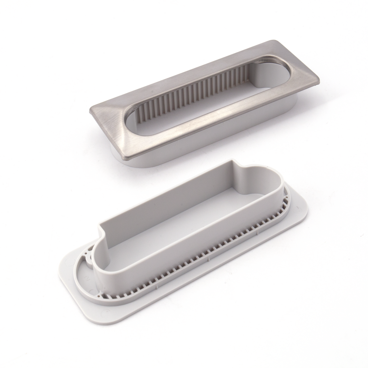 Sugatsune UTA-105GR: 105mm Recessed Pull w/Ventilator - Satin Stainless Steel/Grey