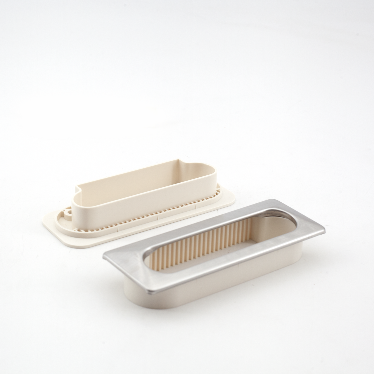 Sugatsune UTA-105IV: 105mm Recessed Pull w/Ventilator - Satin Stainless Steel/Ivory