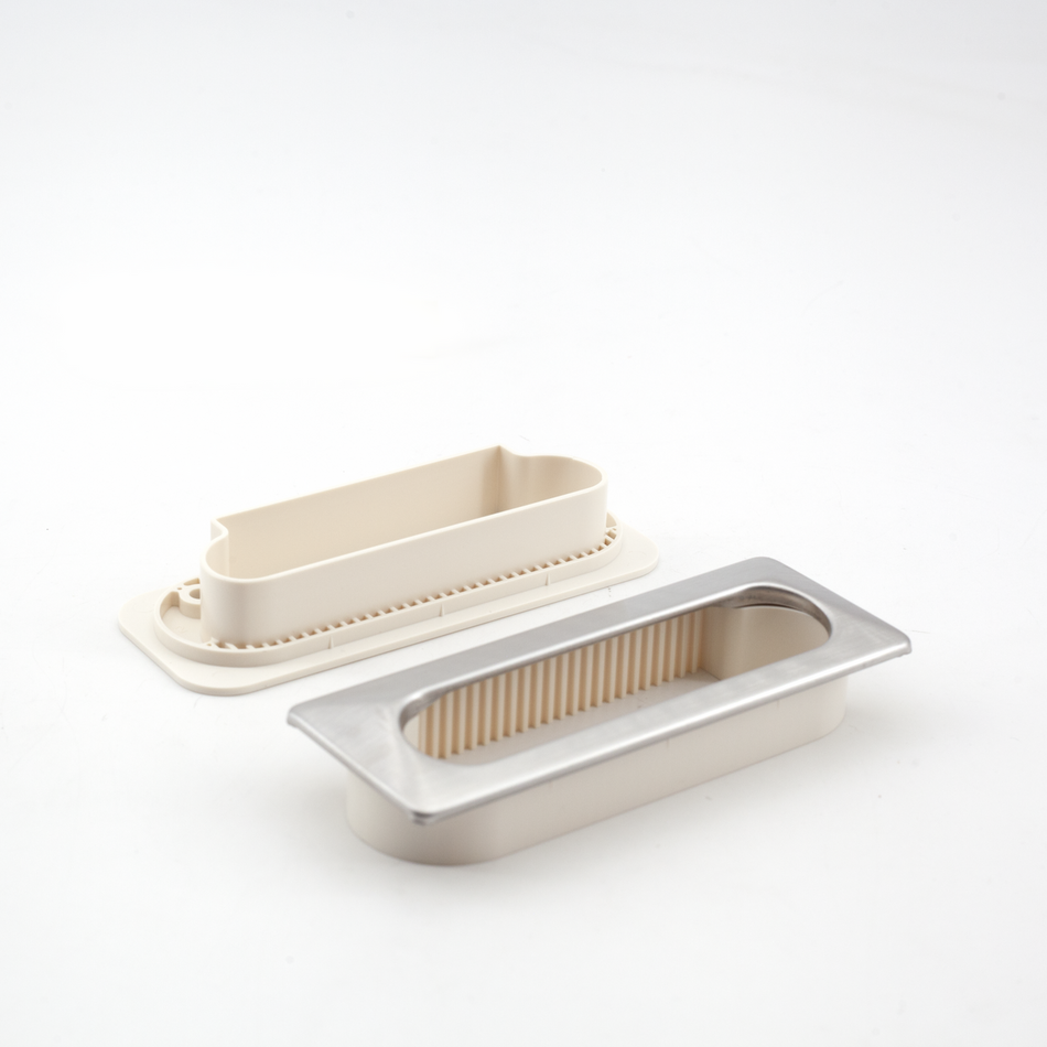 Sugatsune UTA-105IV: 105mm Recessed Pull w/Ventilator - Satin Stainless Steel/Ivory