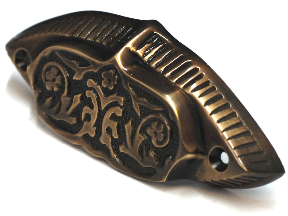 Cal Crystal VB-118-US5: 3 Vintage Jefferson Bin Cabinet Pull - Antique Brass