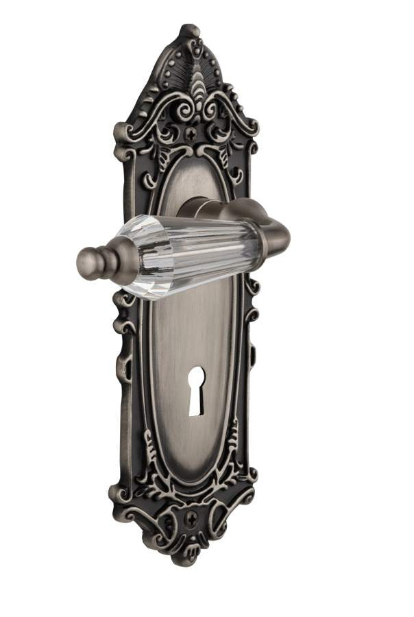 Nostalgic 714250: Victorian Backplate w/Parlour Lever Single Dummy Door Set - Antique Pewter