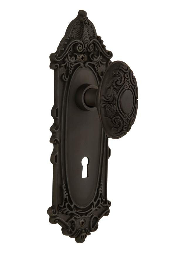 Nostalgic 704886: Mortise Victorian Plate w/ Victorian Knob - Oil Rubbed Bronze