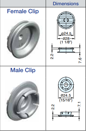 suga-VL-03H: Fastmount Heavy-Duty Very Low Profile Panel Mounting Clip - Black