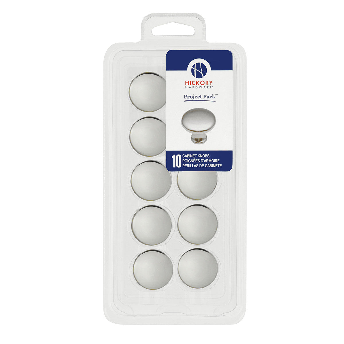 Hickory VP14255-26: 1-1/8" Conquest Cabinet Knobs (10 pack) - Polished Chrome