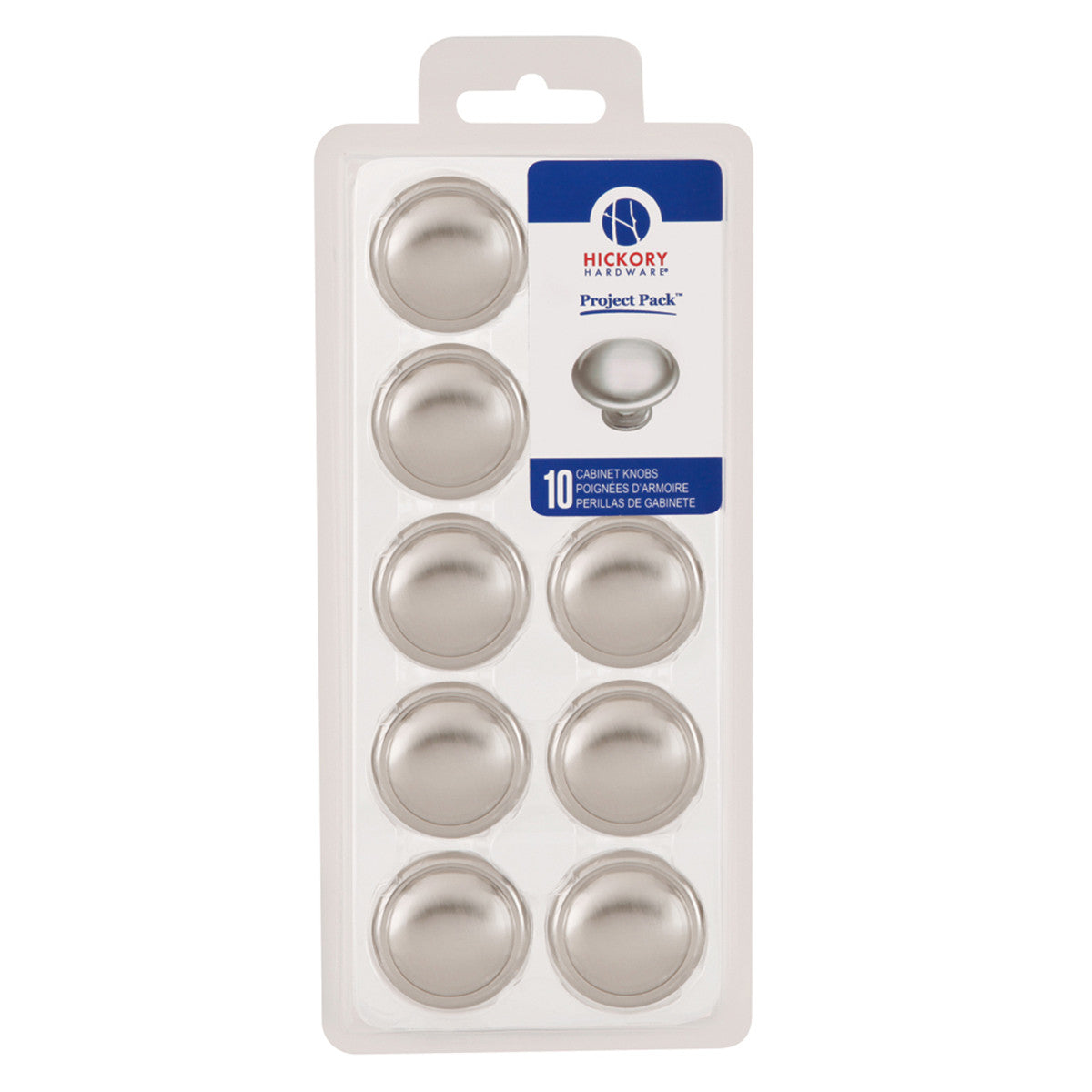 Hickory VP14848-SN: 1-3/8" Conquest Cabinet Knobs (10 pack) - Satin Nickel