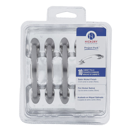 Hickory VP3448-SN: 3" cc Luna Cabinet Pulls (10 pack) - Satin Nickel