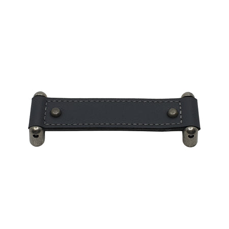 Topex W7020.16036: 160mm cc Dacia Cabinet Pull - Antique Silver & Grey Leather