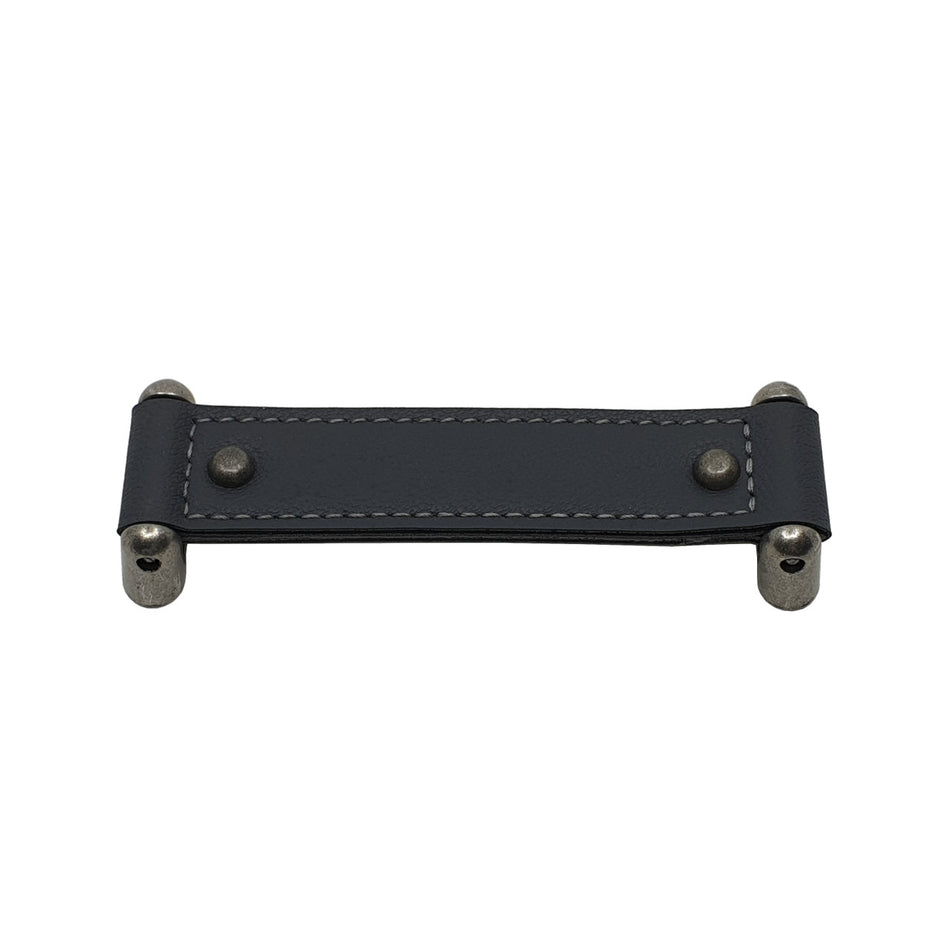 Topex W7020.16036: 160mm cc Dacia Cabinet Pull - Antique Silver & Grey Leather