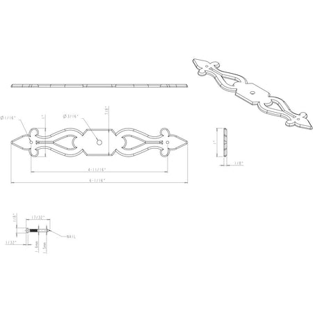 Elements WB150-AB: 4-11/16" cc Kingsport  Cabinet Pull - Brushed Antique Brass