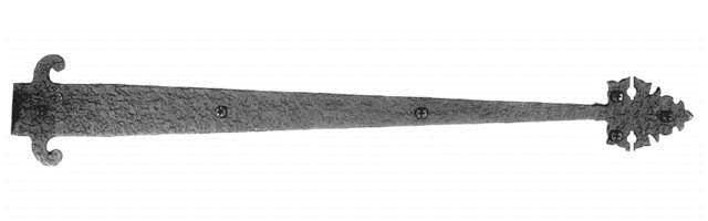 Acorn WI2BP: 19" Warwick Plain Dummy Strap Hinge - Black Iron