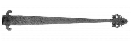 Acorn WI2BP: 19" Warwick Plain Dummy Strap Hinge - Black Iron