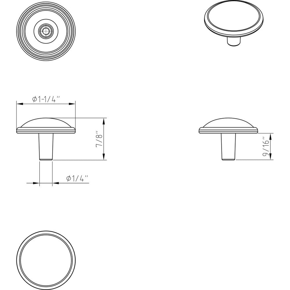 Elements WK150-AB: 1-1/4" Kingsport Round Cabinet Knob - Brushed Antique Brass