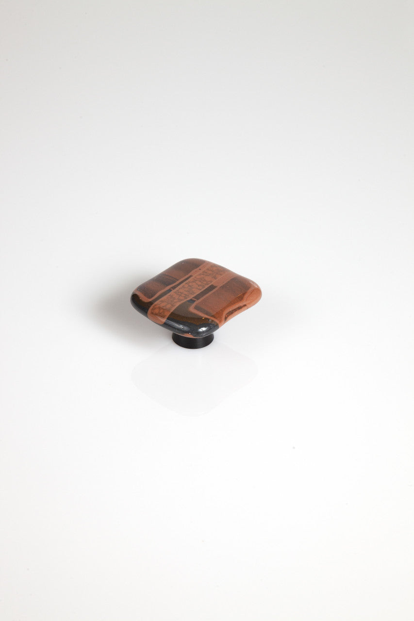 Grace White WOP: Old Plaid Cabinet Knob - Brown