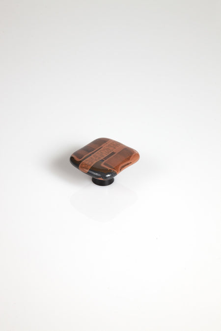 Grace White WOP: Old Plaid Cabinet Knob - Brown