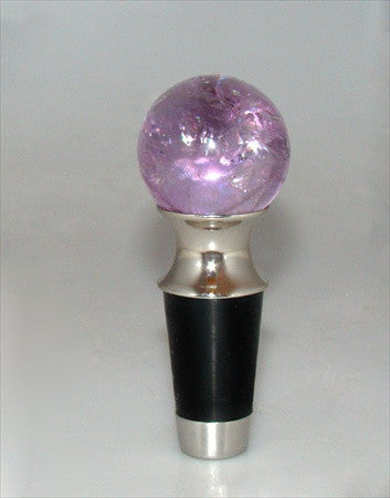 Myterra WSF.35.AMET.14: 35mm Amethyst Wine/Bottle Stopper - Polished Nickel