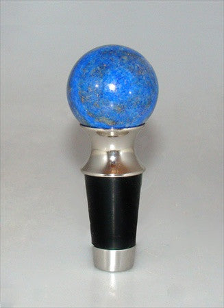 Myterra WSF.35.LAPS.14: 35mm Lapis Lazuli Wine/Bottle Stopper - Polished Nickel