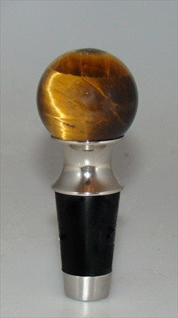 Myterra WSF.35.TEYE.14: 35mm Tiger Eye Wine/Bottle Stopper - Polished Nickel