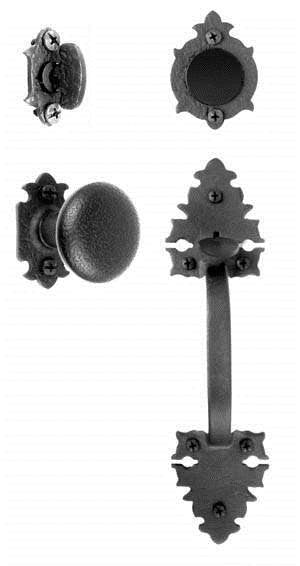 Acorn WT1BD: Warwick Handle/Knob Dummy Mortise Entrance Set - Rough Iron