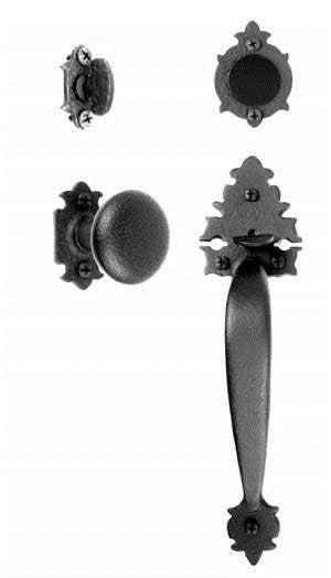 Acorn WT2BD: Warwick Curved Handle/Knob Dummy Set - Rough Iron