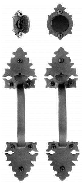 Acorn WT3BD: 11" Warwick Double Handle Dummy Mortise Set - Rough Iron