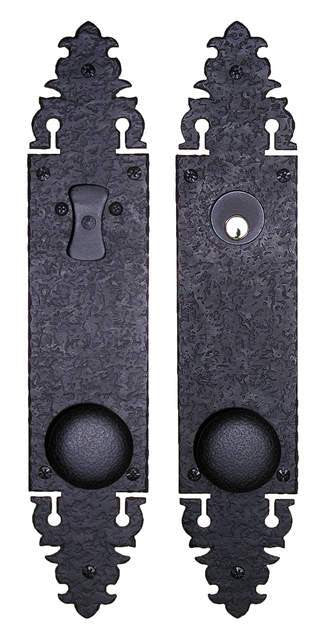 Acorn WTFBI: 15" Warwick Door Entry Set For Pre-Drilled Door - Black Iron