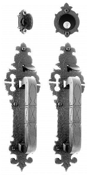 Acorn WTSBI: 12" Heavy Duty Double Handle Entrance Lockset - Rough Iron
