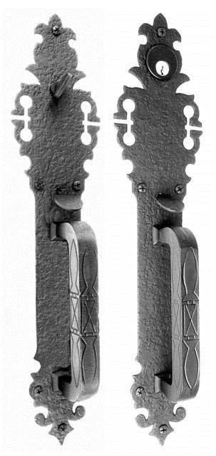 Acorn WTTBI: 17" Warwick Double Handle Entrance Lockset - Rough Iron