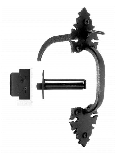 Acorn WU9BI: 9" Warwick Mortise Latch Set - Rough Iron