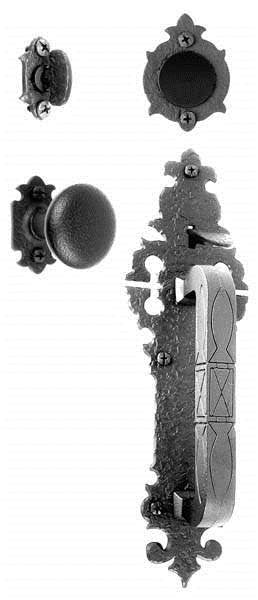 Acorn WUEBD: 12" Warwick Handle/Knob Dummy Entrance Set - Rough Iron