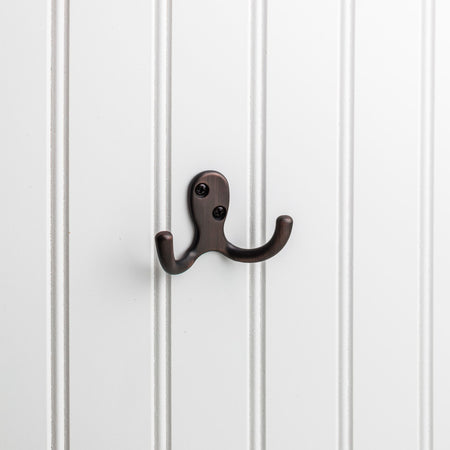 Elements YD15-187DBAC:  1-7/8" Double Horizontal Wall Hook - Brushed Oil Rubbed Bronze
