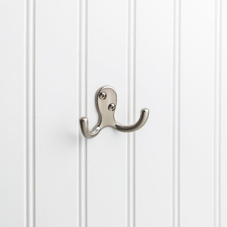 Elements YD15-187SN:  1-7/8" Double Horizontal Wall Hook - Satin Nickel