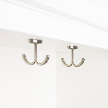 Elements YD20-156SN:  2" Double Undermount Undermount Hook - Satin Nickel