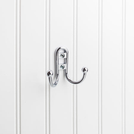 Elements YD25-256PC:  2-9/16" Double Horizontal Wall Hook - Polished Chrome