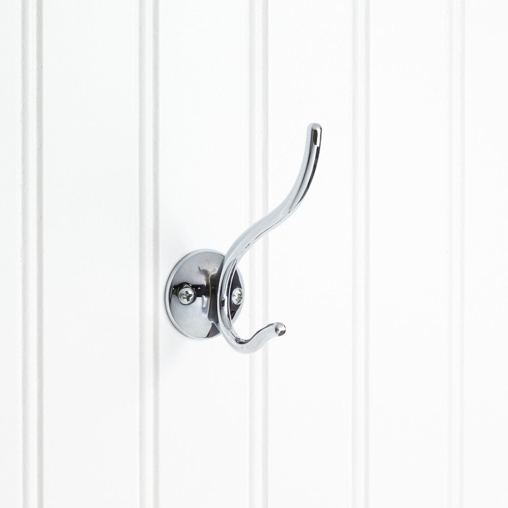 Elements YD30-381PC:  3-9/16" Double Wall Hook - Polished Chrome