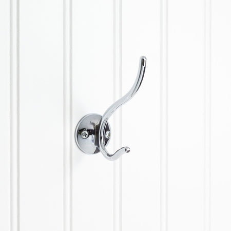Elements YD30-381PC:  3-9/16" Double Wall Hook - Polished Chrome