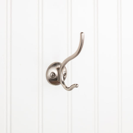 Elements YD30-381SN:  3-9/16" Double Wall Hook - Satin Nickel