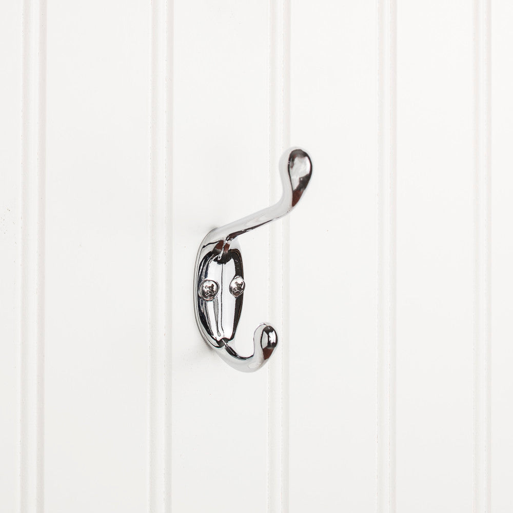Elements YD40-337PC:  3-3/8" Double Wall Hook - Polished Chrome