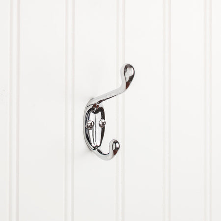 Elements YD40-337PC:  3-3/8" Double Wall Hook - Polished Chrome