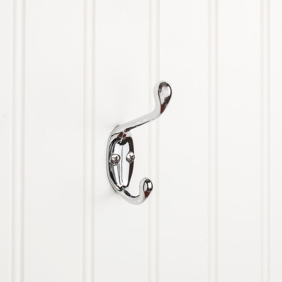 Elements YD40-337PC:  3-3/8" Double Wall Hook - Polished Chrome