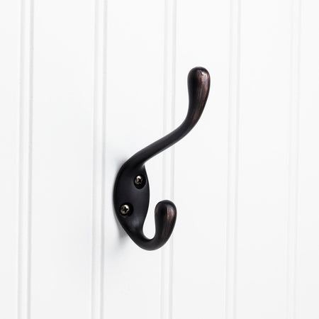Elements YD40-450DBAC:  4-1/2" Double Wall Hook - Brushed Oil Rubbed Bronze